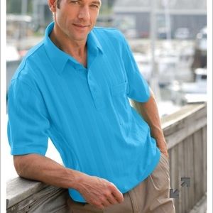 TropiCool® Men Tone-on-Tone Polo Shirt Men’s Size 2XL Cotton Blend